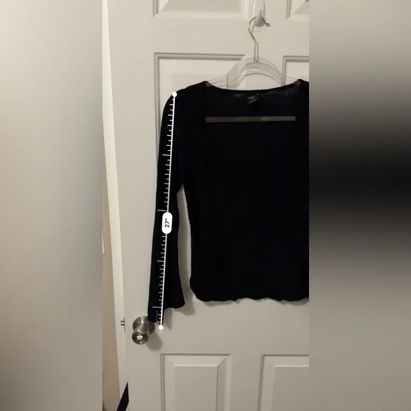 Wrapper Goth Black Lined Blouse Size Small/Medium - Picture 6 of 8